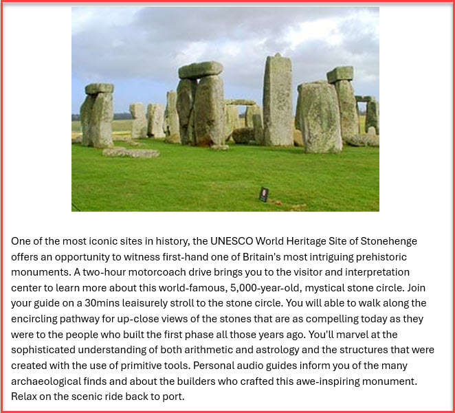 excursion description