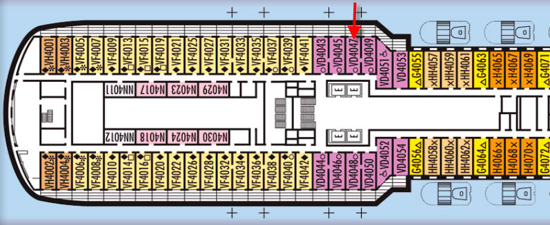 deck plan showing our room